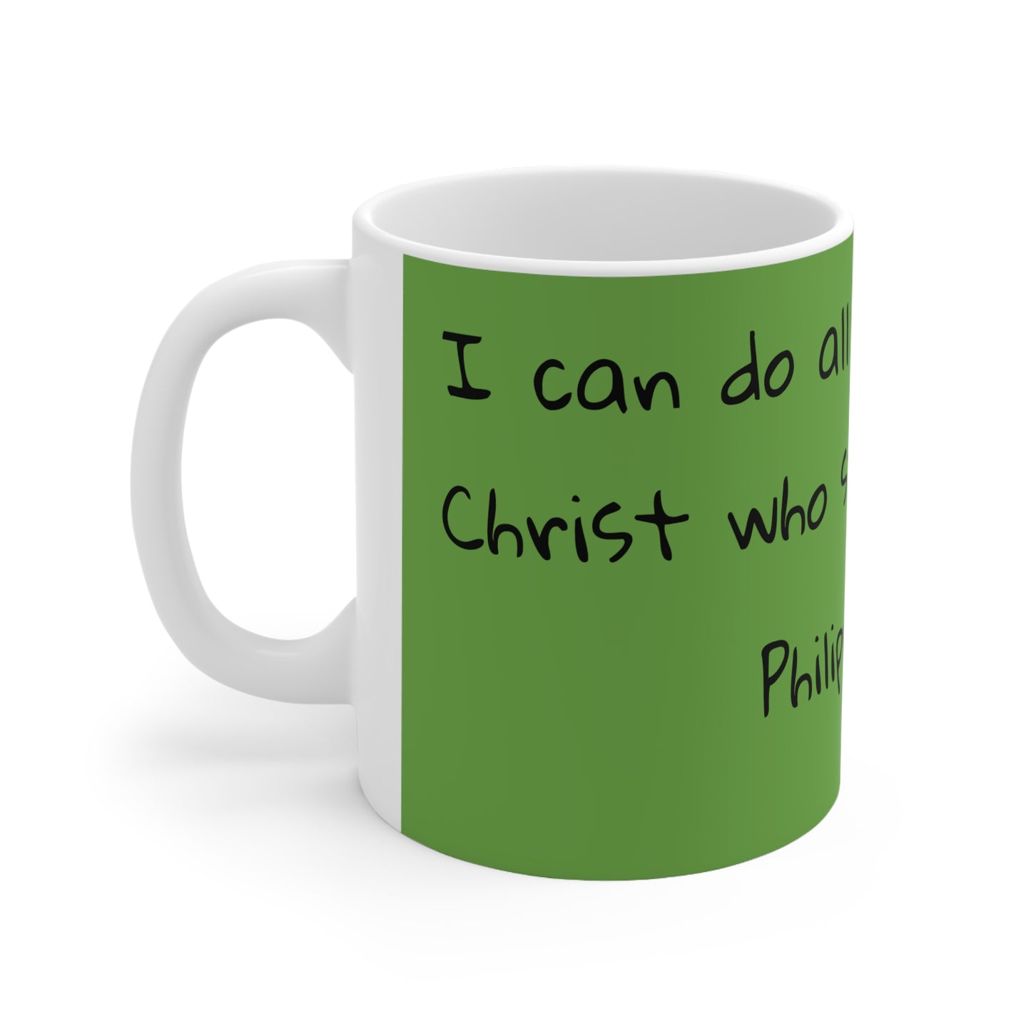 Light Green Philippians 4:13 Ceramic Mug 11oz