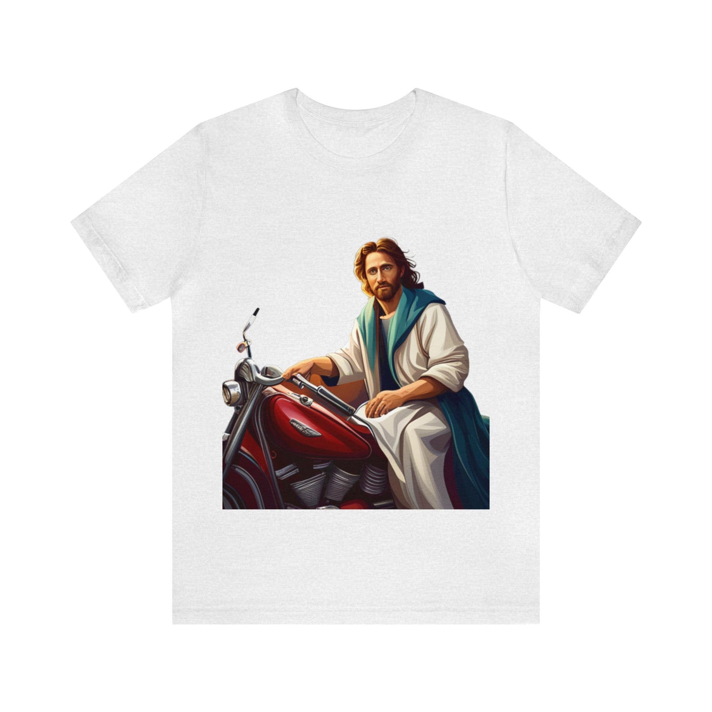 Jesus Takes Wheel Motorcycle Short Sleeve Tee