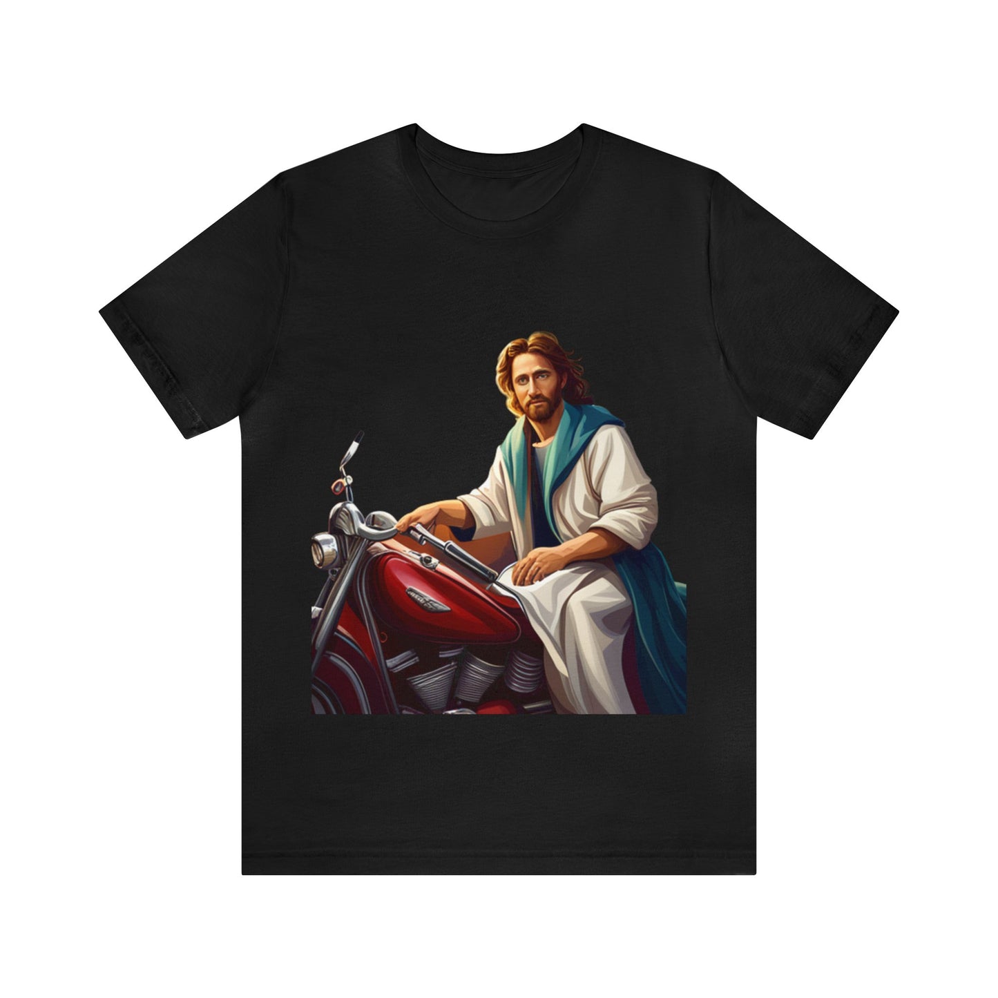 Jesus Takes Wheel Motorcycle Short Sleeve Tee