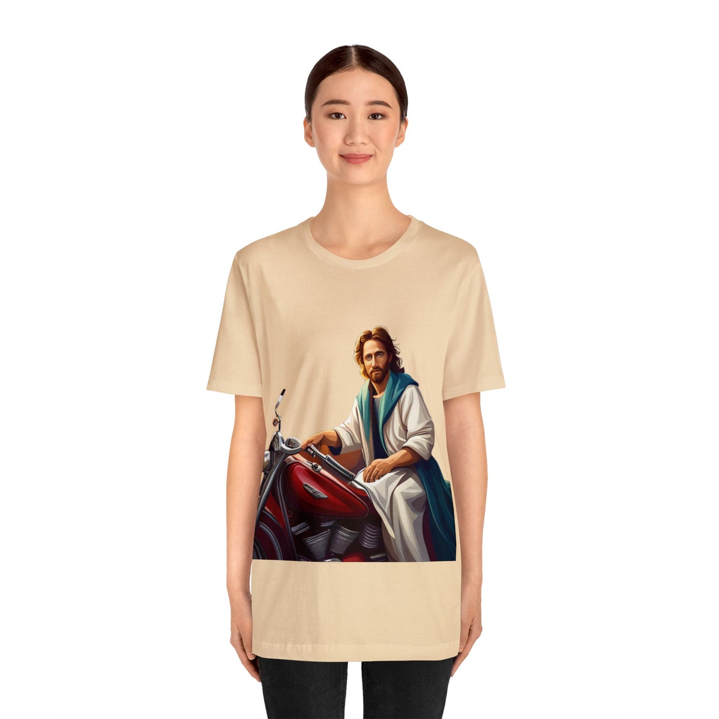 Jesus Takes Wheel Motorcycle Short Sleeve Tee