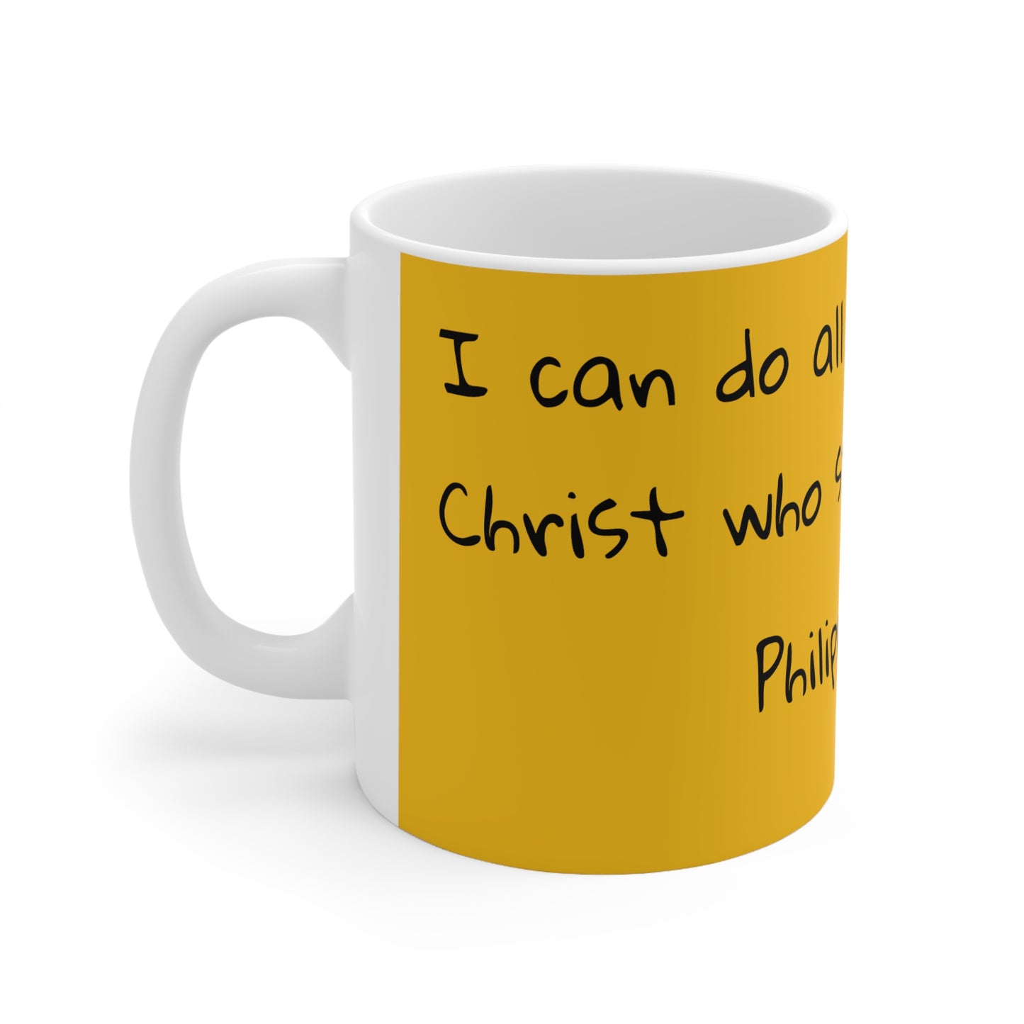 Yellow Philippians 4:13 Ceramic Mug 11oz