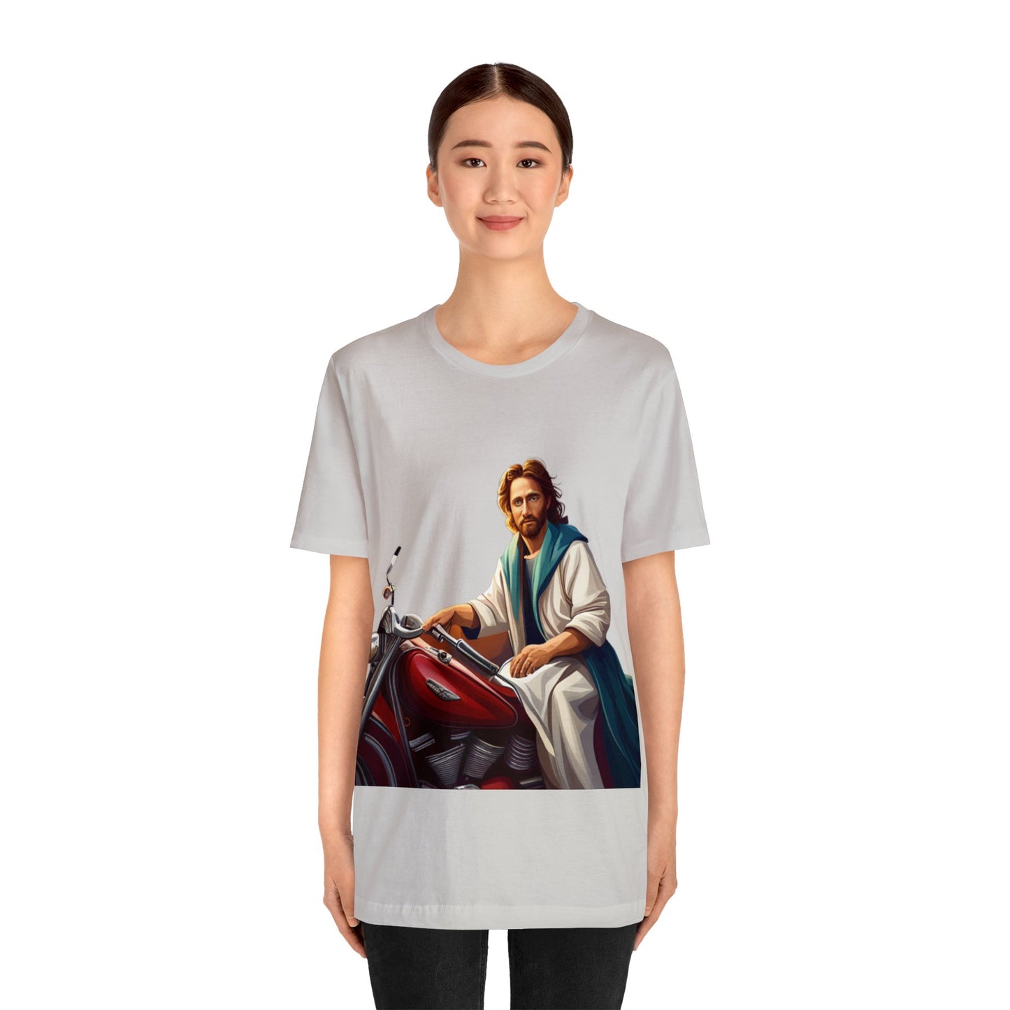 Jesus Takes Wheel Motorcycle Short Sleeve Tee