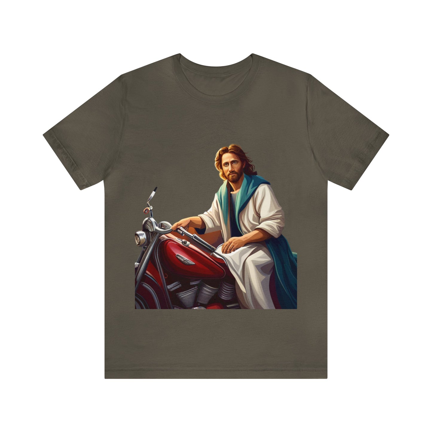 Jesus Takes Wheel Motorcycle Short Sleeve Tee