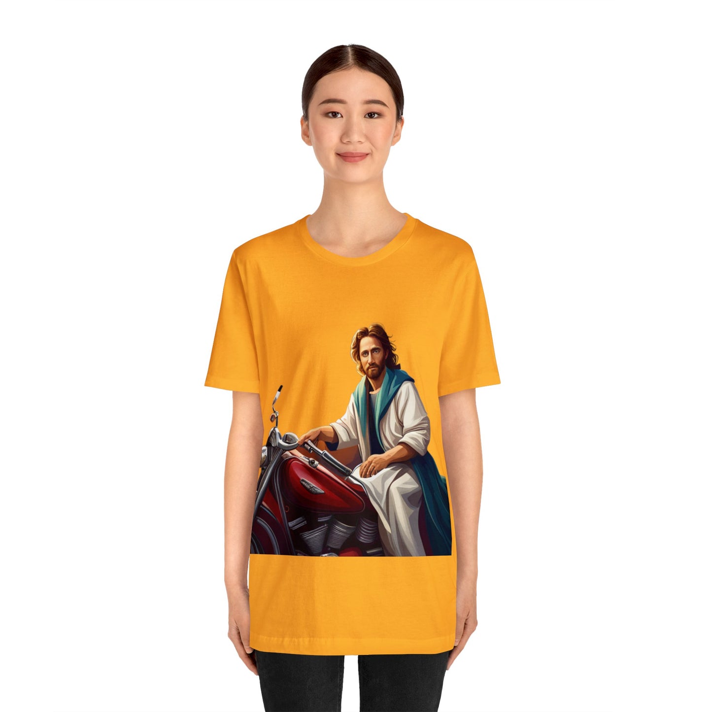 Jesus Takes Wheel Motorcycle Short Sleeve Tee