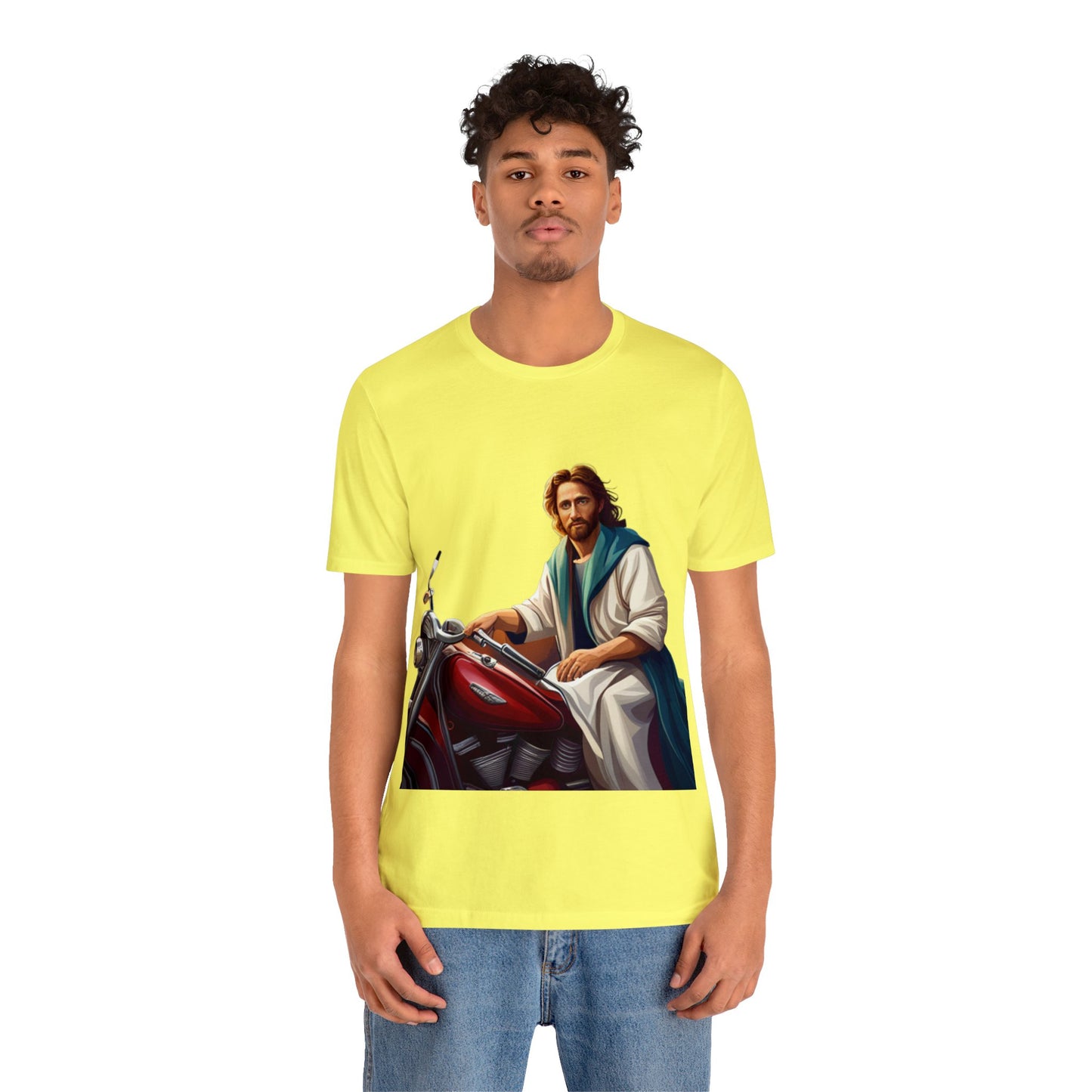 Jesus Takes Wheel Motorcycle Short Sleeve Tee