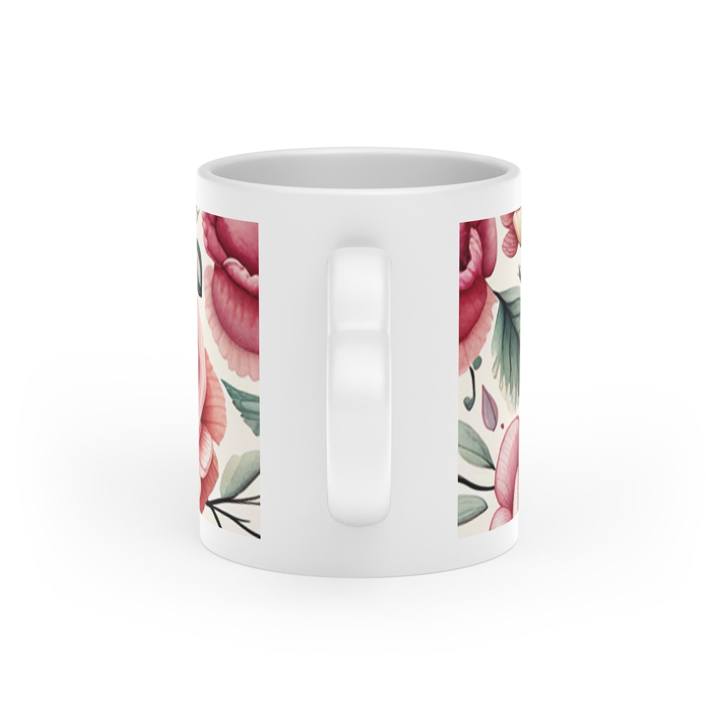 Heart-Shaped Mug with Flowers