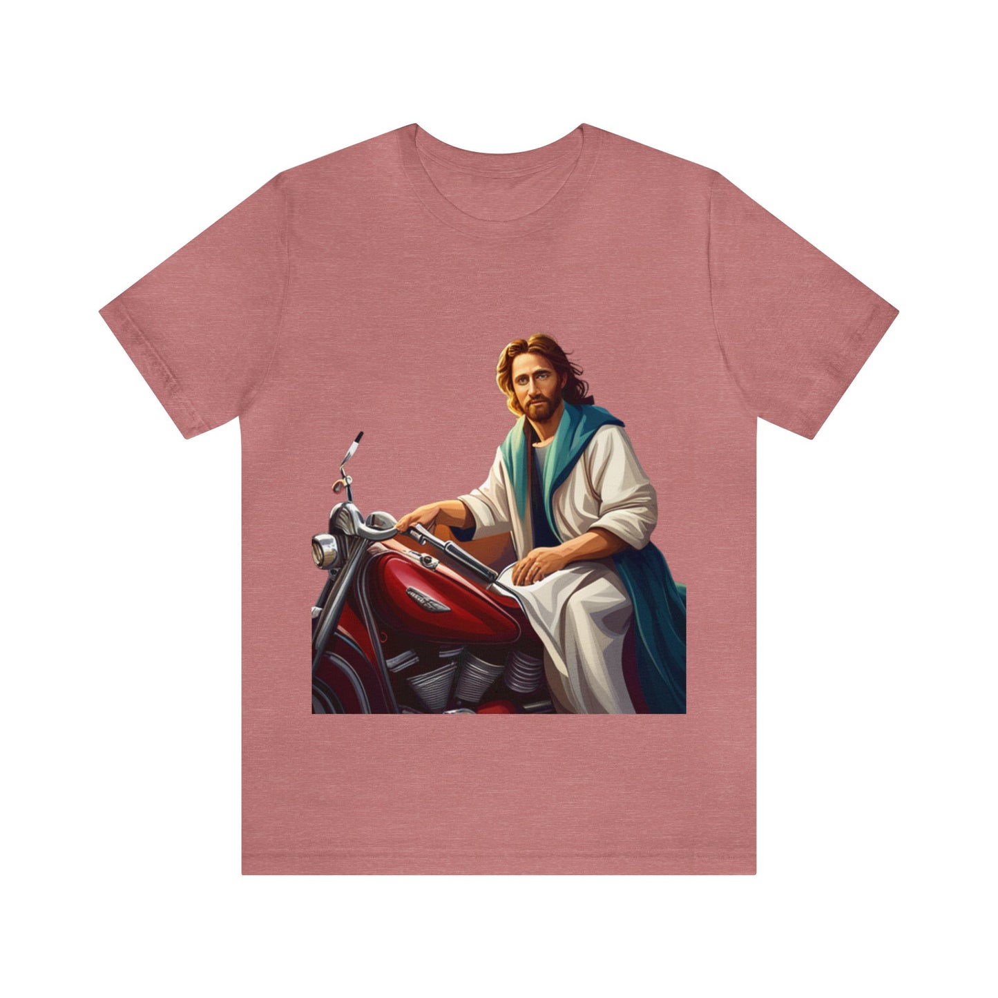 Jesus Takes Wheel Motorcycle Short Sleeve Tee