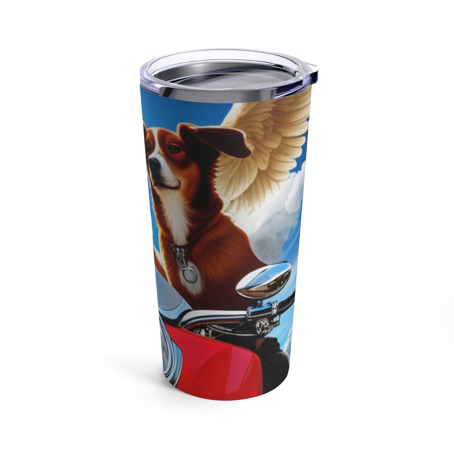 Two Dogs racing towards heaven Tumbler 20oz