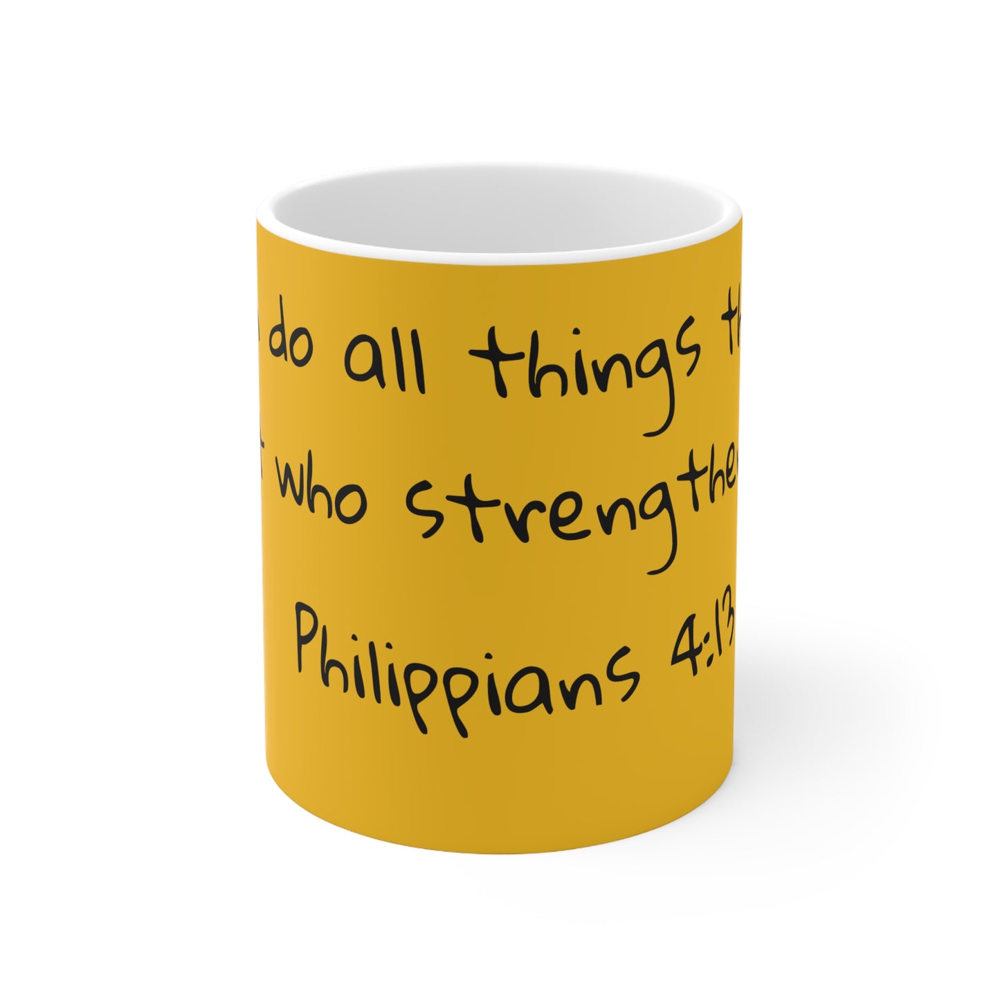 Yellow Philippians 4:13 Ceramic Mug 11oz