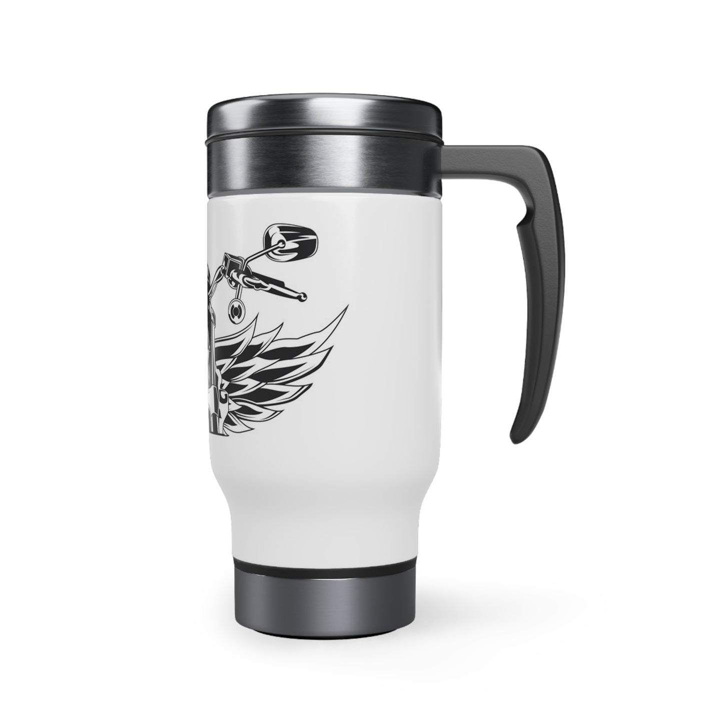 Ride with God Stainless Steel Travel Mug with Handle, 14oz