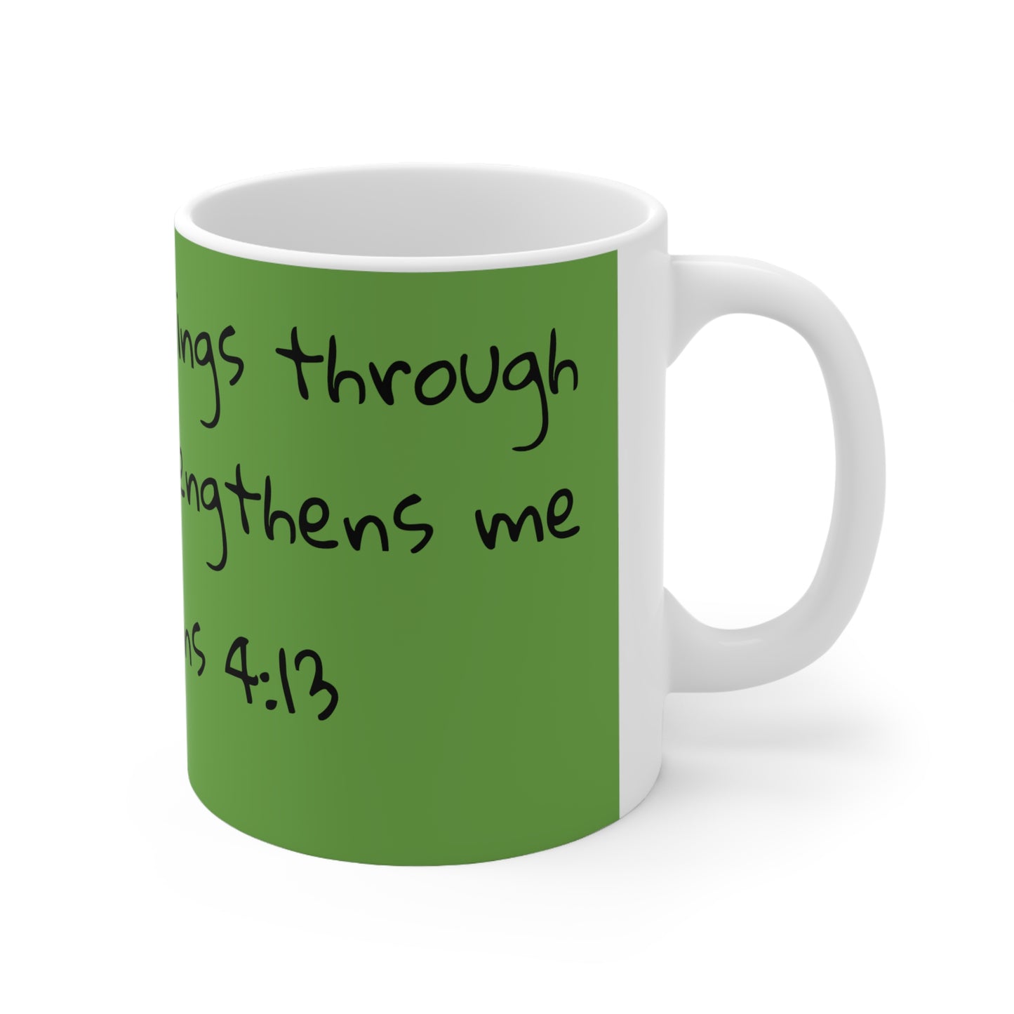 Light Green Philippians 4:13 Ceramic Mug 11oz