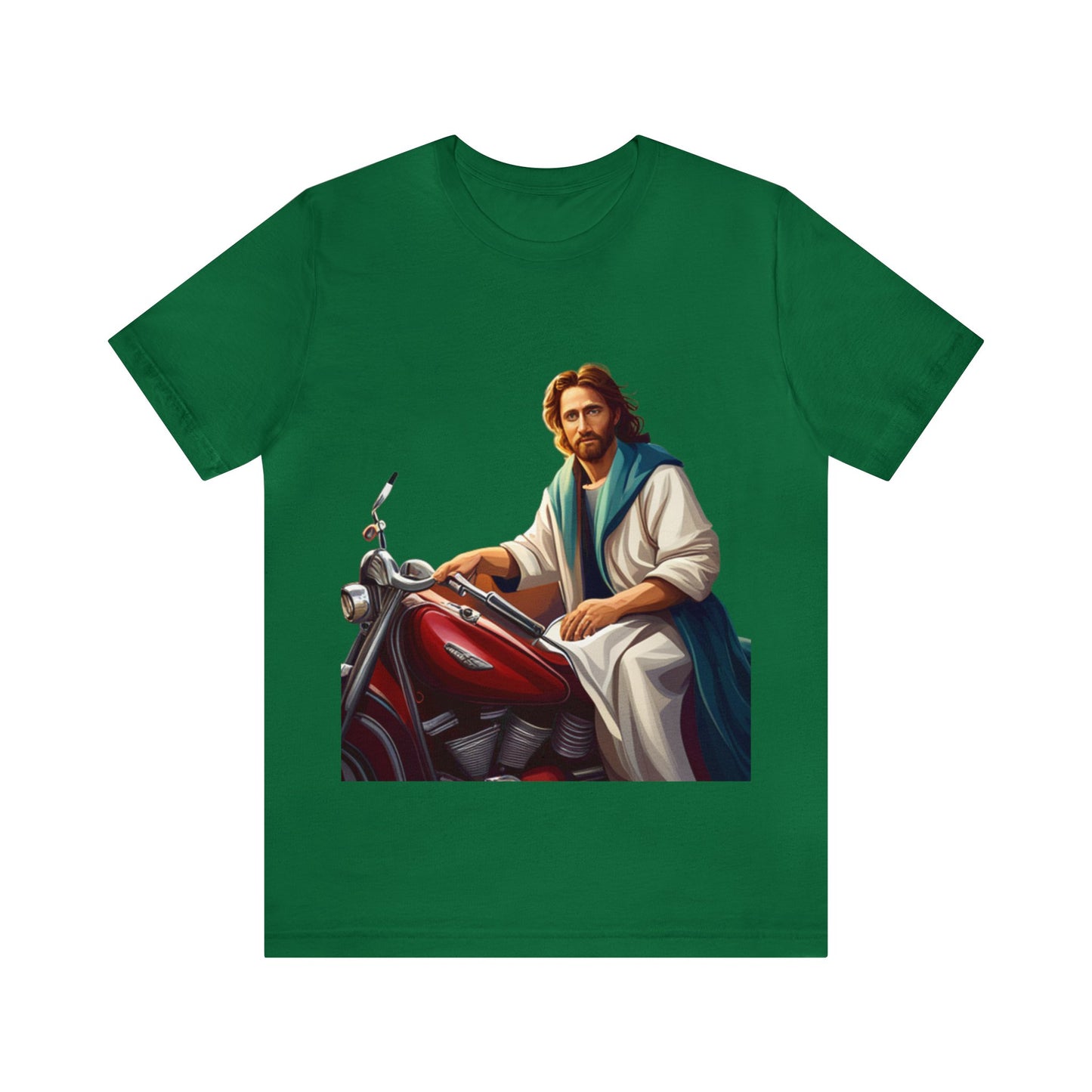 Jesus Takes Wheel Motorcycle Short Sleeve Tee