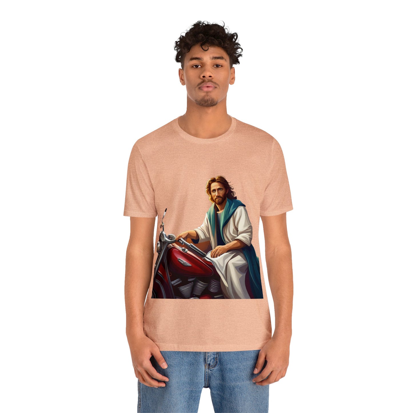 Jesus Takes Wheel Motorcycle Short Sleeve Tee