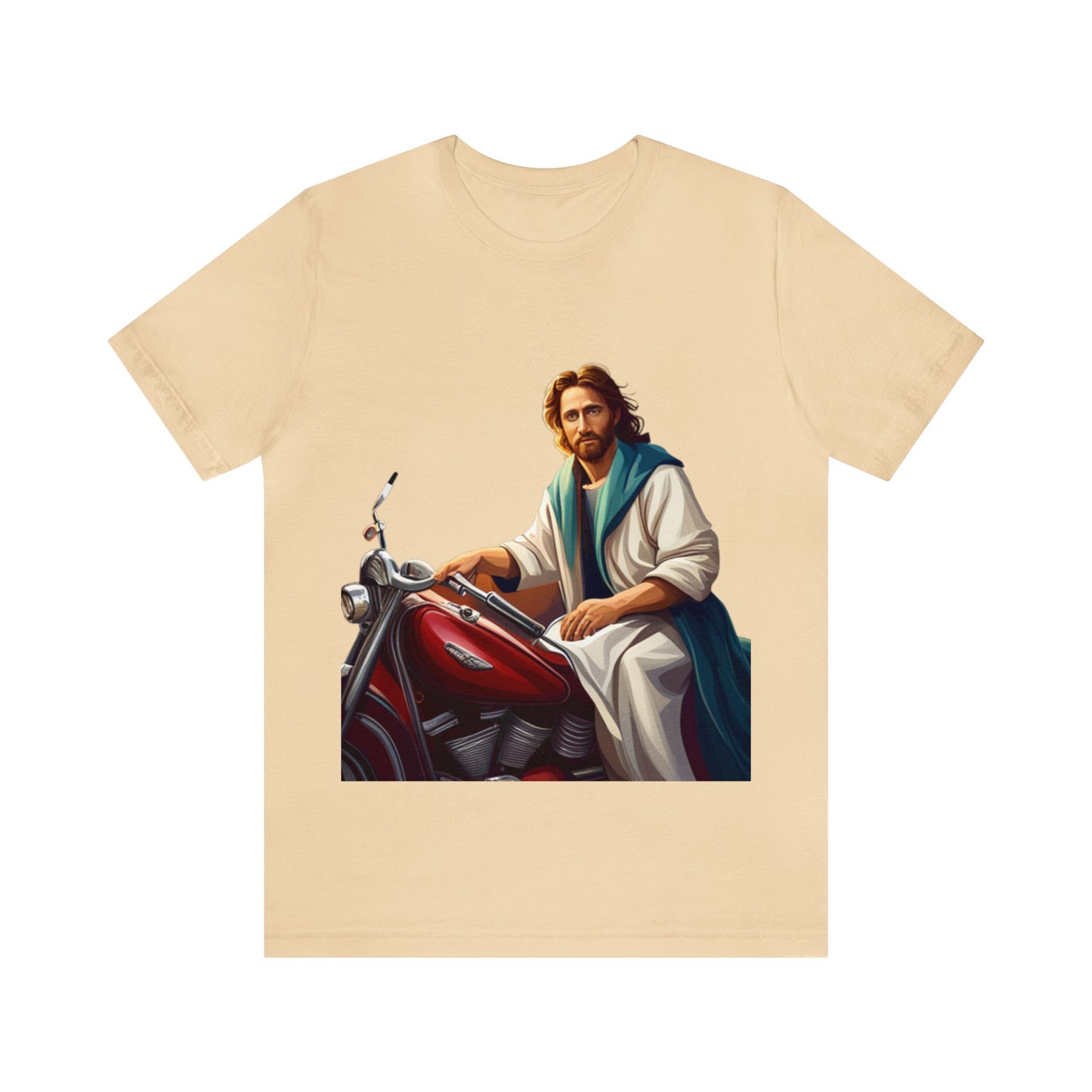 Jesus Takes Wheel Motorcycle Short Sleeve Tee