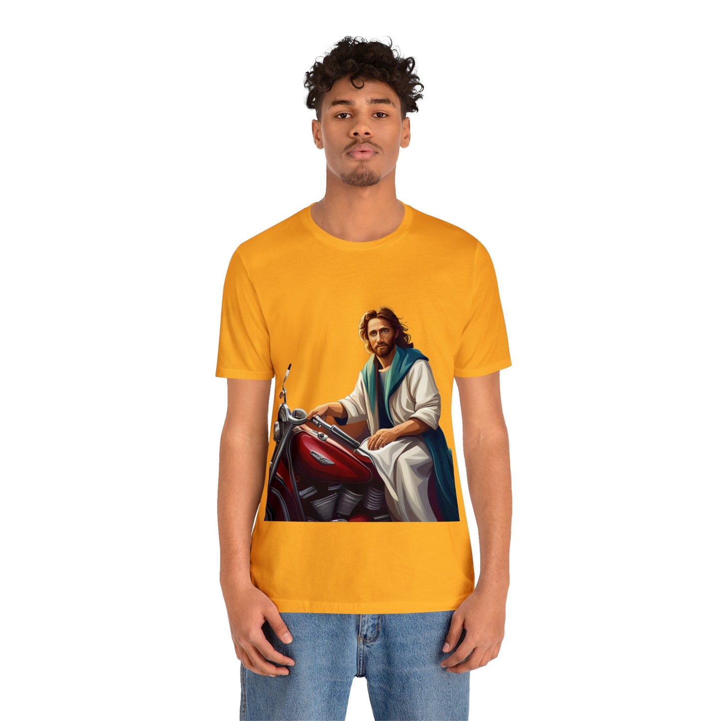 Jesus Takes Wheel Motorcycle Short Sleeve Tee