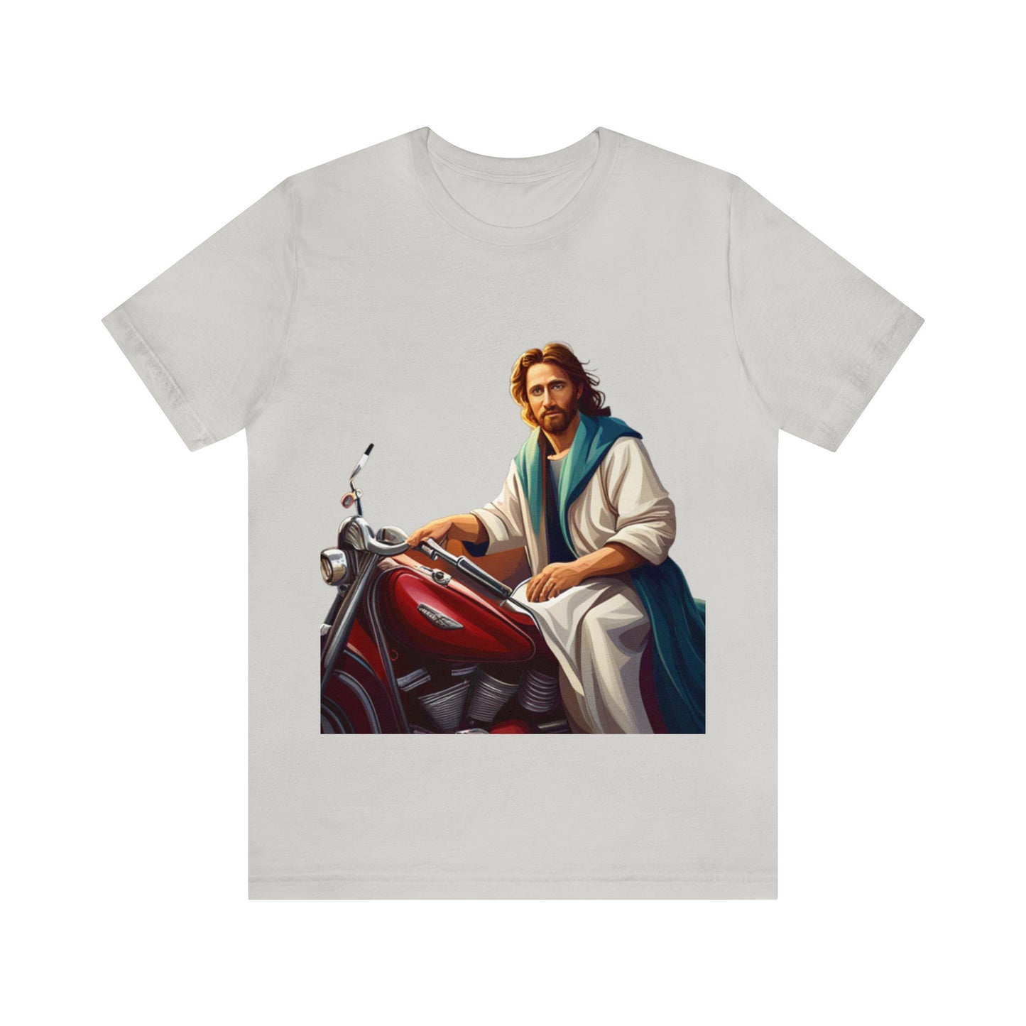 Jesus Takes Wheel Motorcycle Short Sleeve Tee