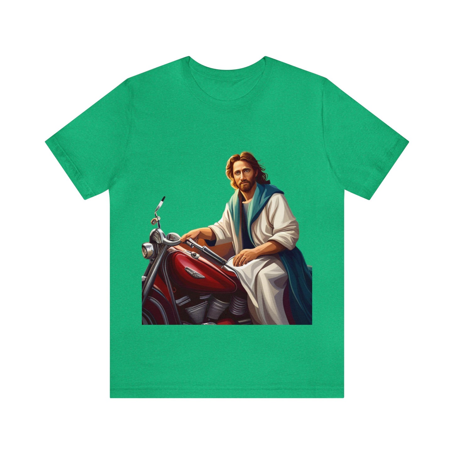 Jesus Takes Wheel Motorcycle Short Sleeve Tee