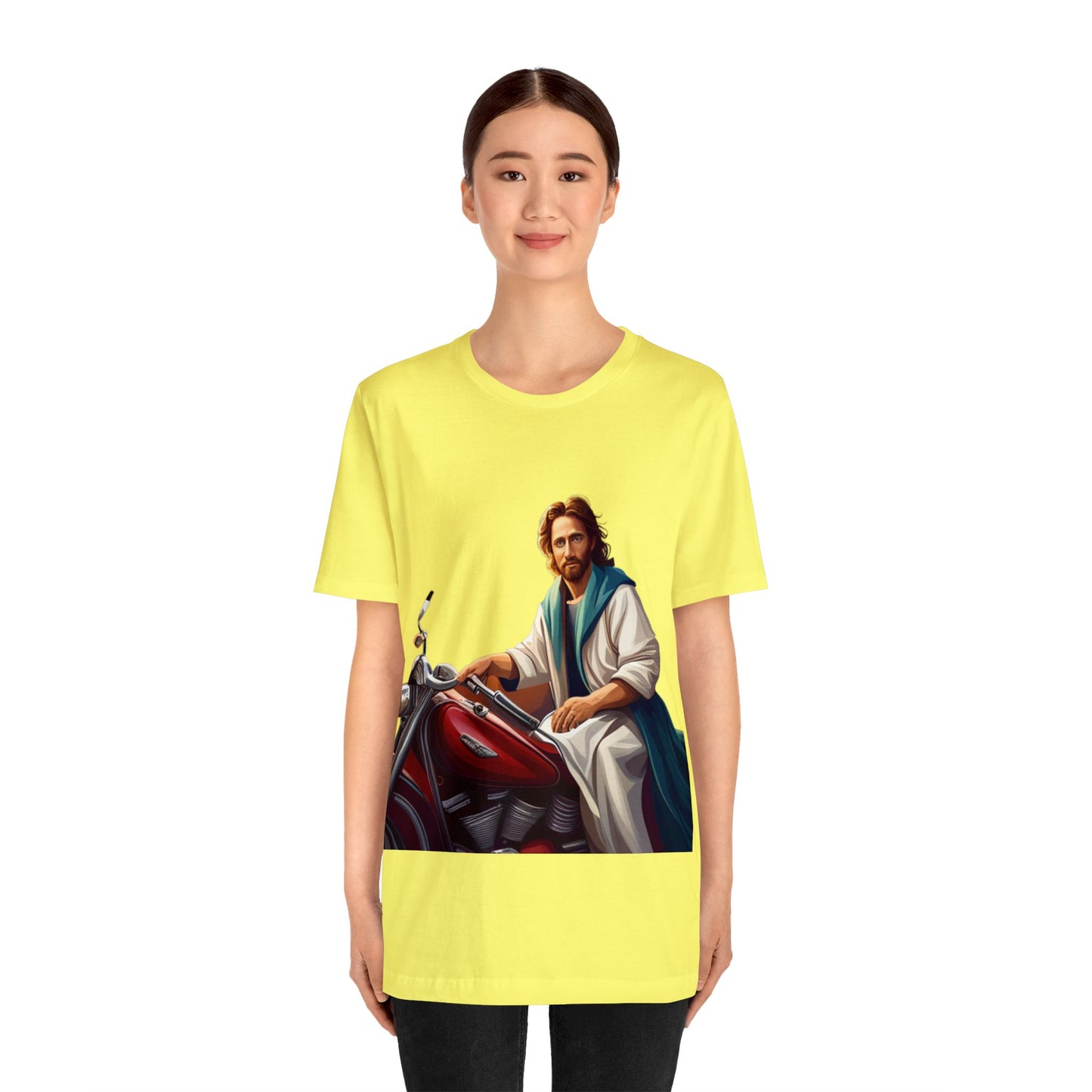 Jesus Takes Wheel Motorcycle Short Sleeve Tee