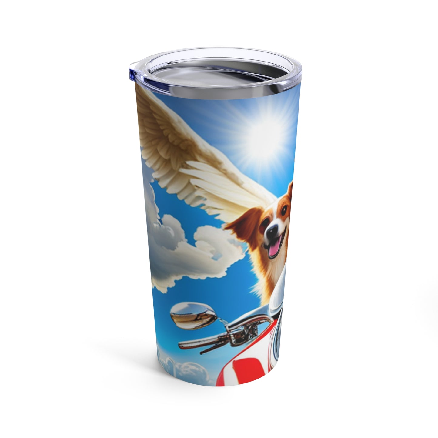 Two Dogs racing towards heaven Tumbler 20oz