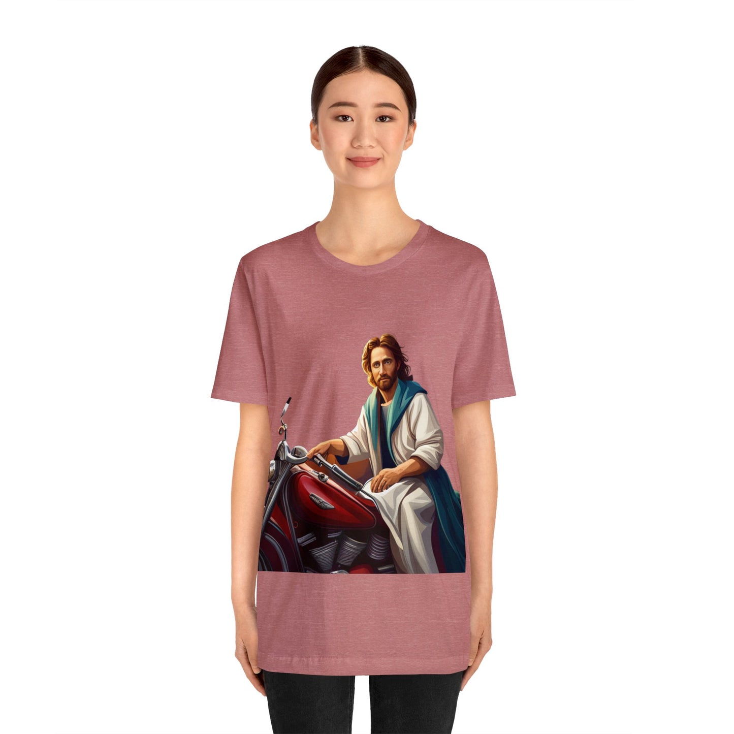 Jesus Takes Wheel Motorcycle Short Sleeve Tee