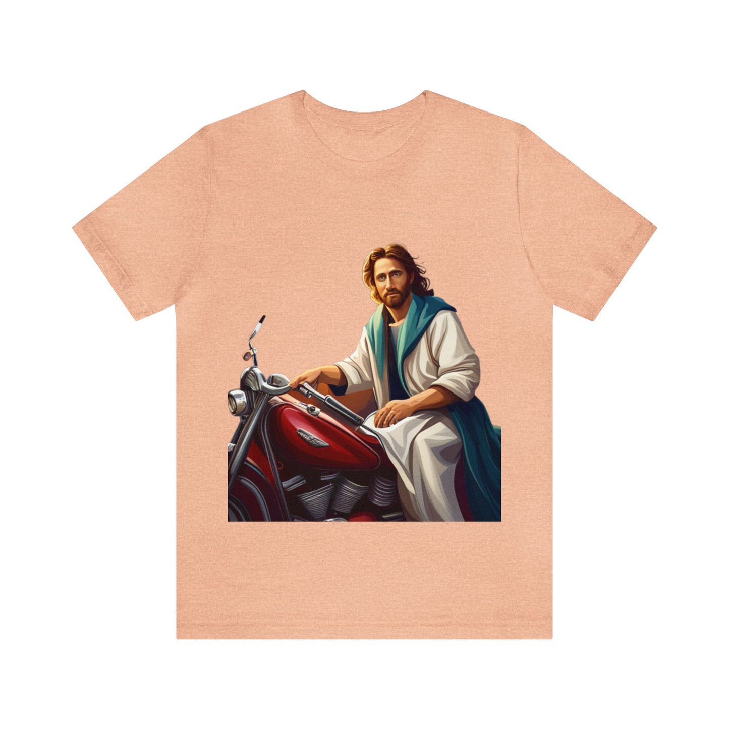 Jesus Takes Wheel Motorcycle Short Sleeve Tee