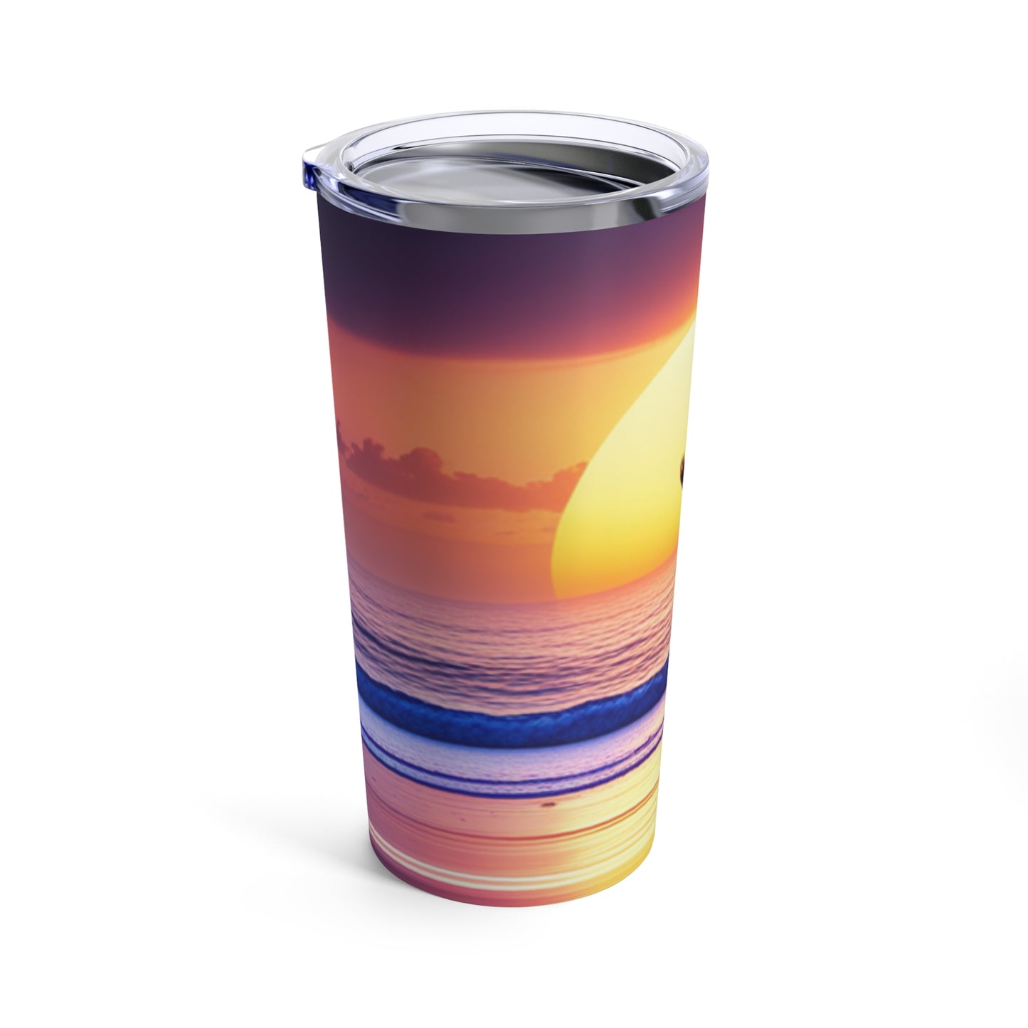 Heavenly Sunset on the beach with an eagle Tumbler 20oz